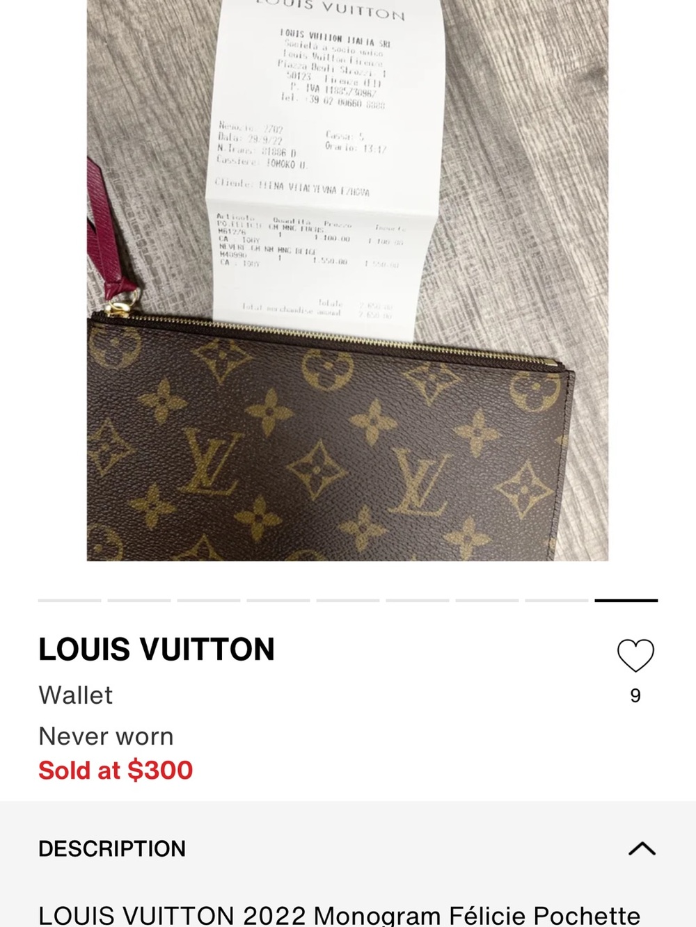 Louis Vuitton Monogram Zip Card Holder in Brown and Gold - Picture 9 of 9